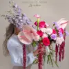 Artistic Mixed Florals with Anthurium & Roses - UAE Flower Shop | باقة زهور فنية مع الأنتوريوم والجوري - محل زهور الإمارات