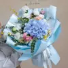 Blue Hydrangea & Pastel Garden Blooms Luxury Bouquet - Dubai & RAK Delivery | باقة هيدرنجا زرقاء وزهور الباستيل الفاخرة - توصيل دبي ورأس الخيمة