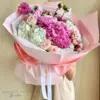 Blush Pink Hydrangea & Chrysanthemum Luxury Bouquet Dubai | باقة فاخرة من الهيدرنجا الوردية والكريزانتيم دبي