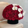 Luxury Red Roses Dome with White Orchid Dubai | قبة الجوري الأحمر الفاخرة مع لمسات الأوركيد الأبيض دبي