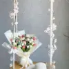 Soft Peach Tulips & White Roses Bouquet Dubai | باقة يد أنيقة من التوليب الخوخي والجوري الأبيض دبي