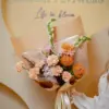 Warm Peach Protea & Carnation Artisanal Bouquet RAK | باقة بروتيا خوخي وقرنفل يدوية رأس الخيمة